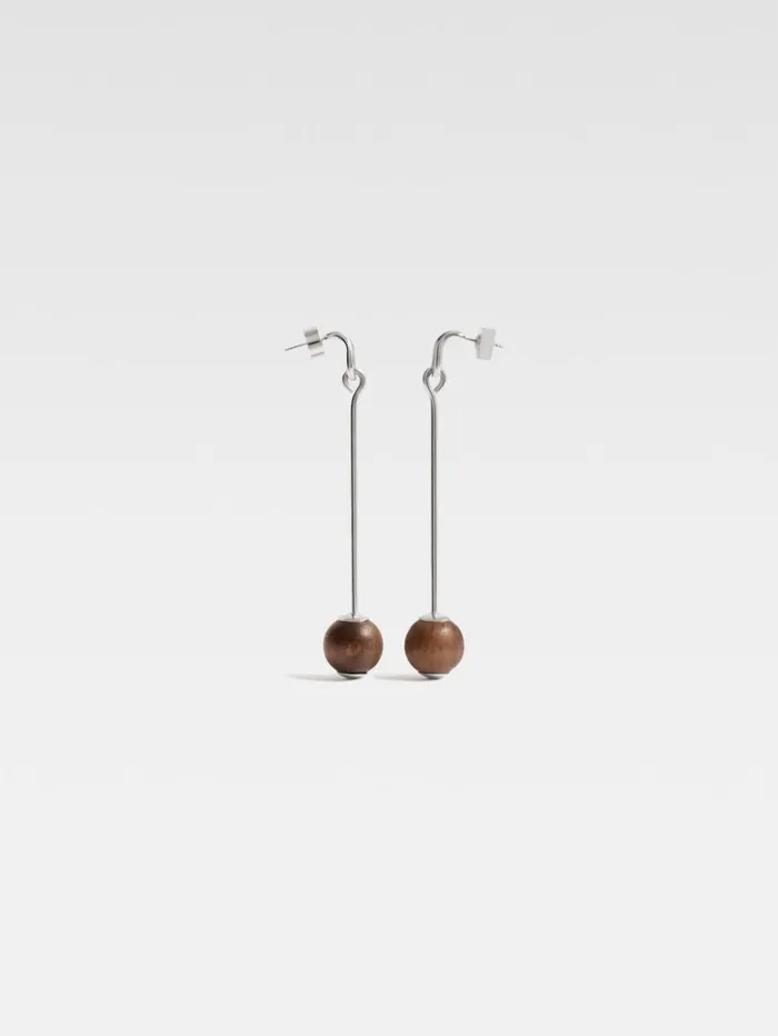Women Jewellery JACQUEMUS The Nodo Earrings Silver Brown