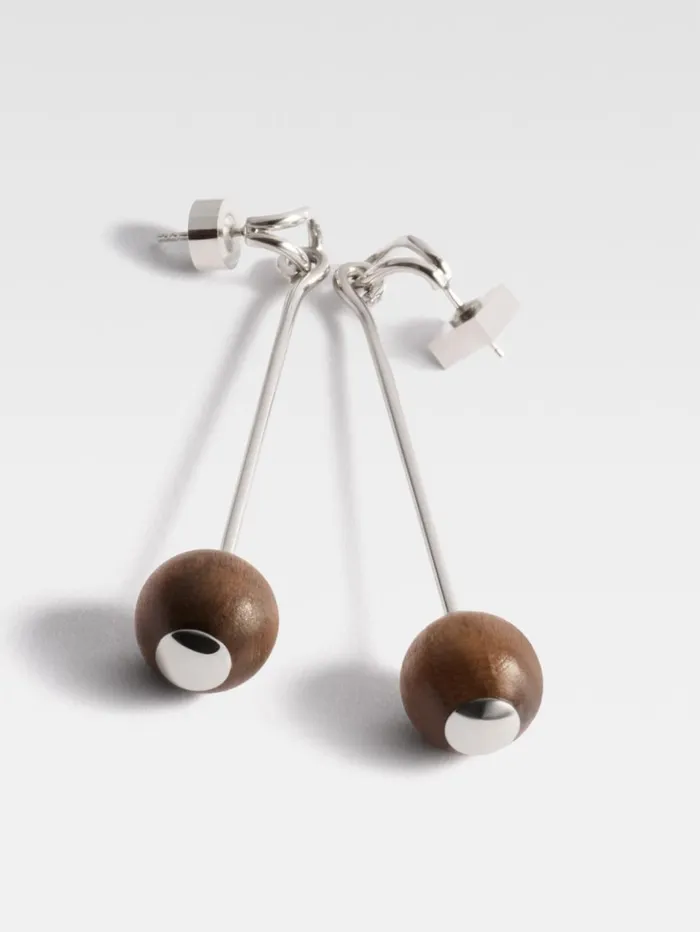 Women Jewellery JACQUEMUS The Nodo Earrings Silver Brown