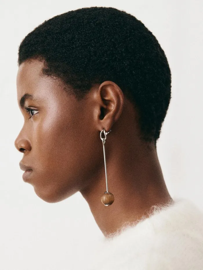 Women Jewellery JACQUEMUS The Nodo Earrings Silver Brown