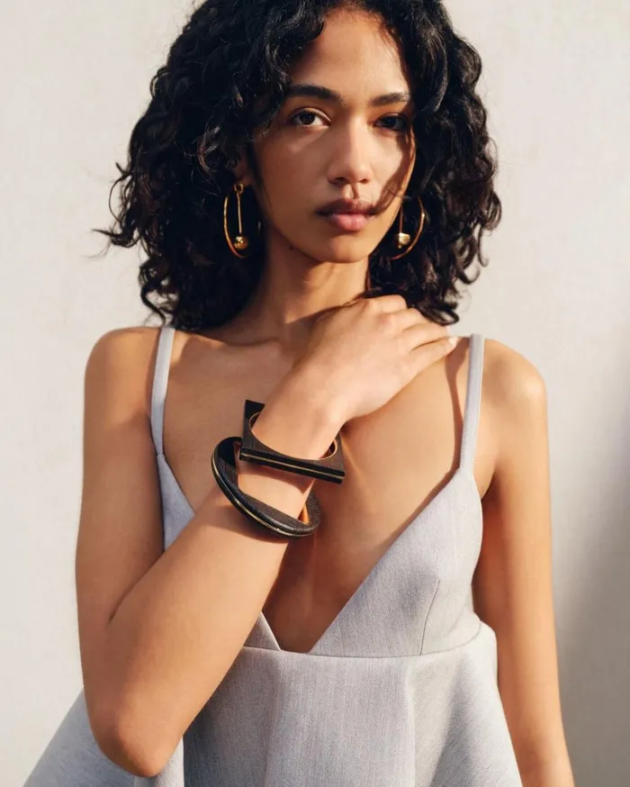 Women Jewellery JACQUEMUS The Rond Bracelet Gold Brown