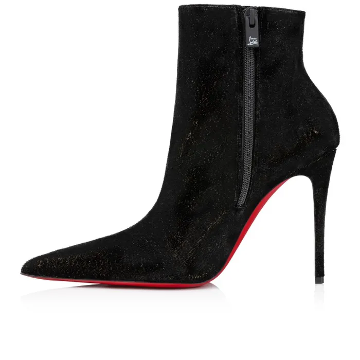 Women Kate Max Booty 100 Mm Low Boots 8211 Velvet D039Or 8211 Black Christian Louboutin Boots