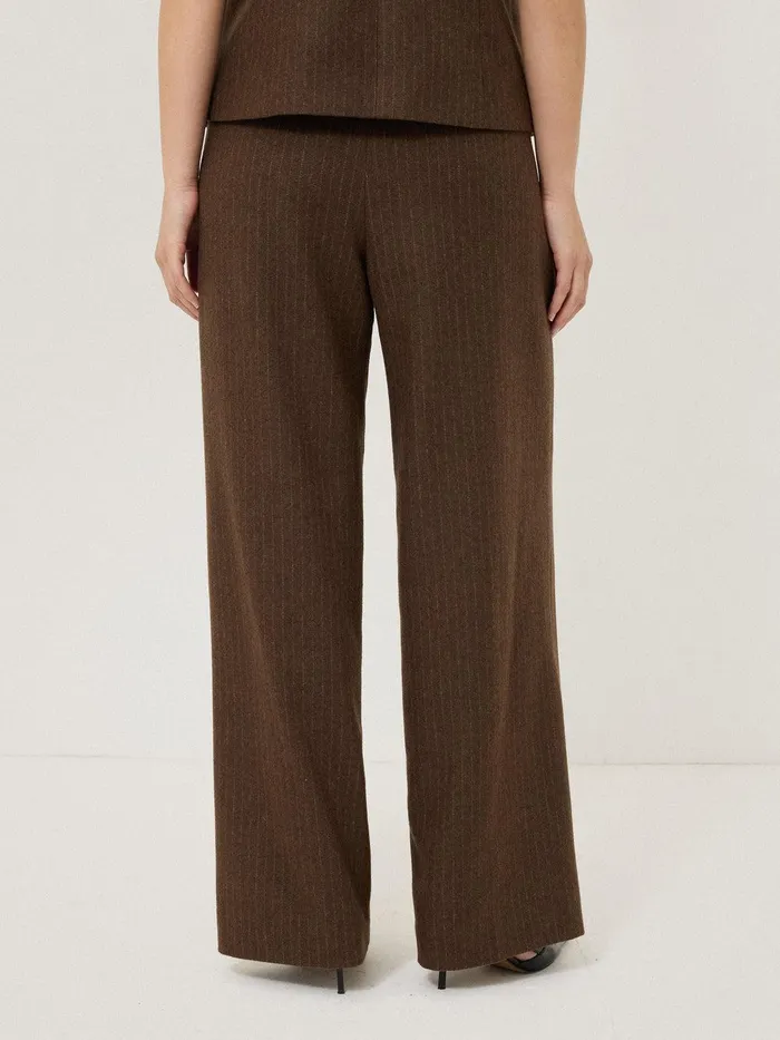 Women Kemp Wool Pinstripe Trouser Brown Jigsaw Trousers