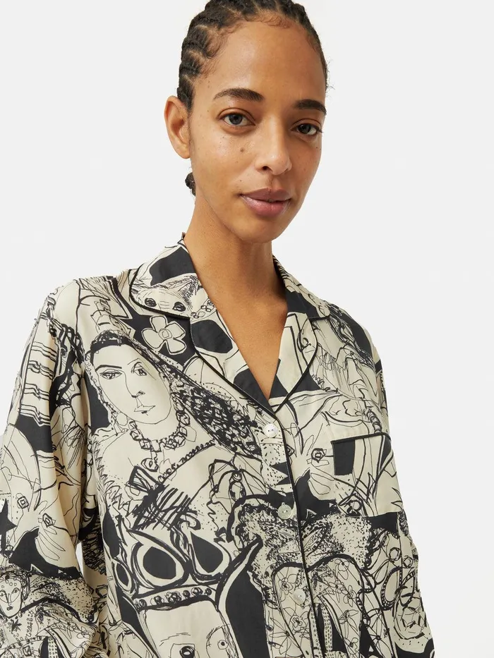 Women Kings and Queens Pyjama Monochrome Jigsaw Pyjamas and Loungewear