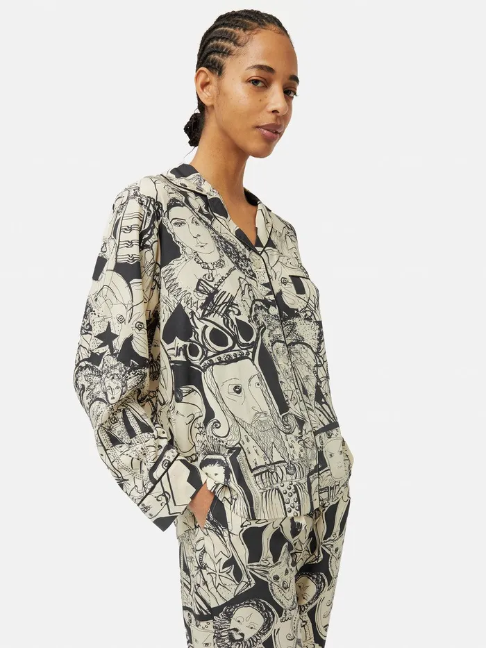 Women Kings and Queens Pyjama Monochrome Jigsaw Pyjamas and Loungewear