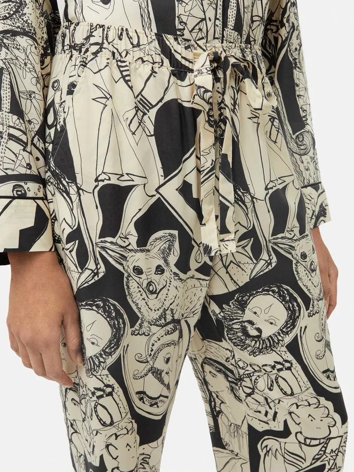 Women Kings and Queens Pyjama Monochrome Jigsaw Pyjamas and Loungewear