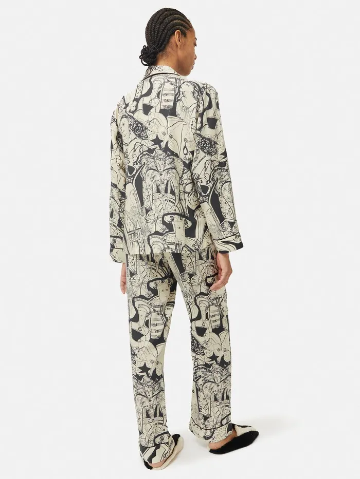 Women Kings and Queens Pyjama Monochrome Jigsaw Pyjamas and Loungewear