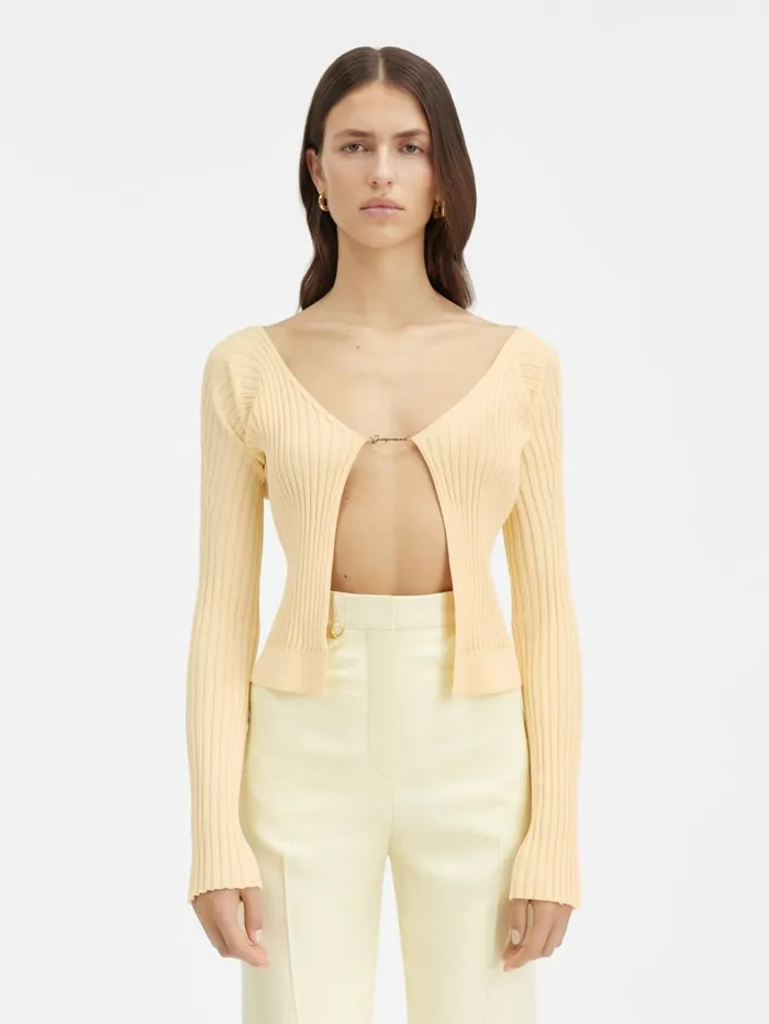 Women Knits JACQUEMUS The Long Pral Knit Light Yellow