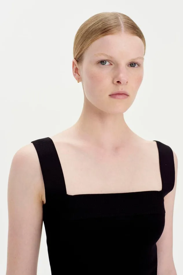 Women Knitwear Jonathan Simkhai Madine Top Black Square Neck Top Women Knitwear Jonathan Simkhai Madine Top Black Square Neck Top