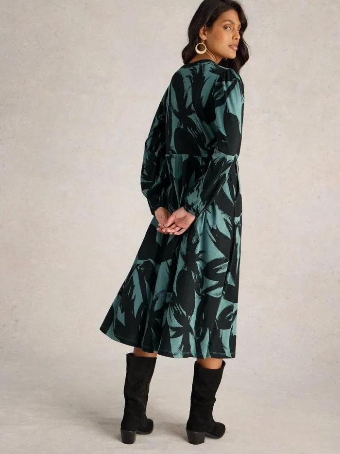 Women Leah Jersey Dress Green Print White Stuff Dresses