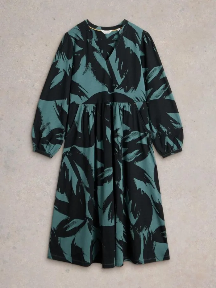 Women Leah Jersey Dress Green Print White Stuff Dresses