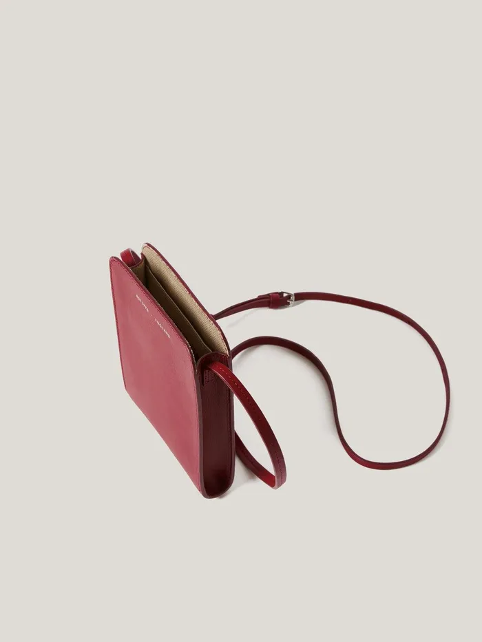 Women Leather Crossbody Phone Bag Red Jigsaw Bags