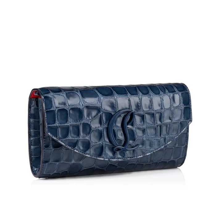 Women Loubi54 Wallet On Chain 8211 Alligator Embossed Calf Leather 8211 Denim Christian Louboutin Shoulder Bags
