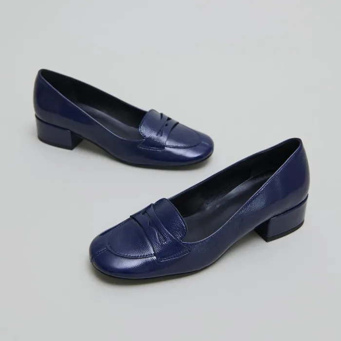 Women Lowheeled Loafers Blue JONAK Loafers