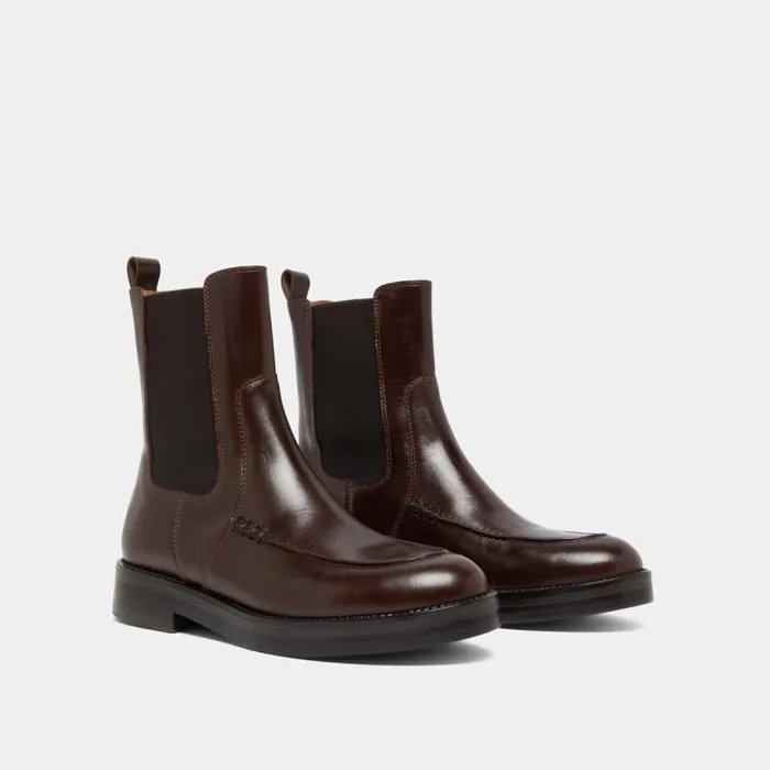 Women Lowboots With Elastics Dark Brown JONAK Ankle Boots Lowboots