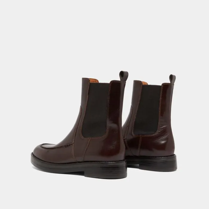 Women Lowboots With Elastics Dark Brown JONAK Ankle Boots Lowboots