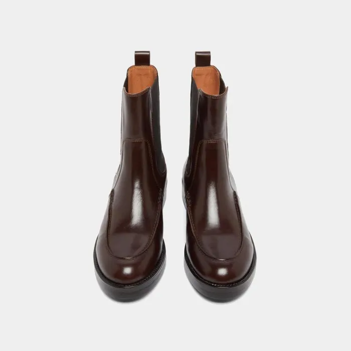 Women Lowboots With Elastics Dark Brown JONAK Ankle Boots Lowboots