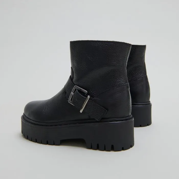 Women Lowboots With Notched Soles And Buckles Black JONAK Ankle Boots Lowboots