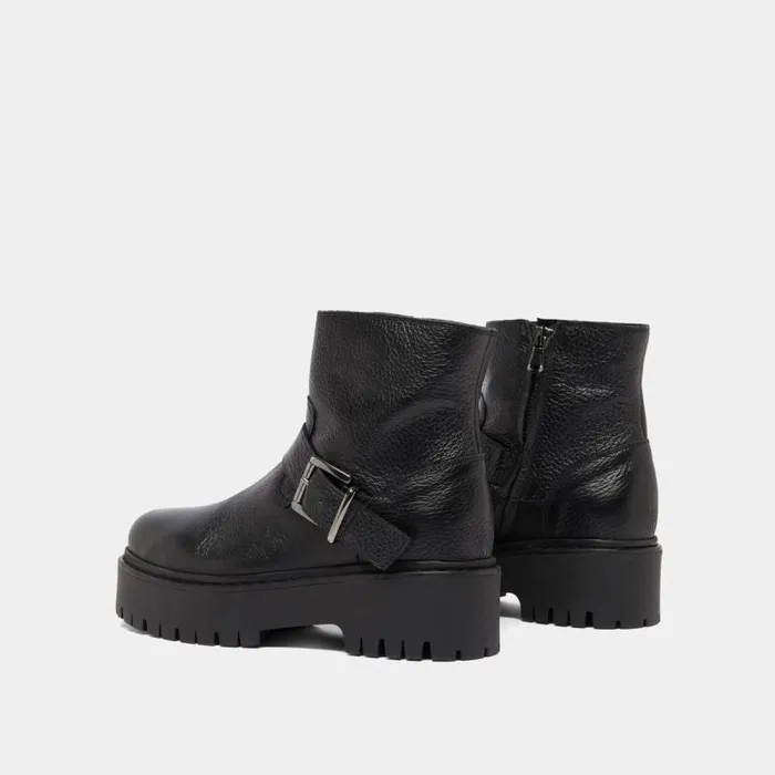 Women Lowboots With Notched Soles And Buckles Black JONAK Ankle Boots Lowboots