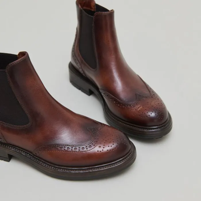 Women Lowboots With Notched Soles Cognac JONAK Ankle Boots Lowboots
