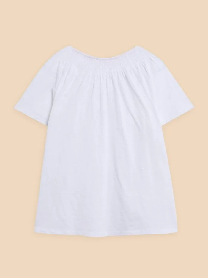 Women LUELLA NOTCH NECK EMB TOP Brilliant White White Stuff Tops and Tees Women LUELLA NOTCH NECK EMB TOP Brilliant White White Stuff Tops and Tees