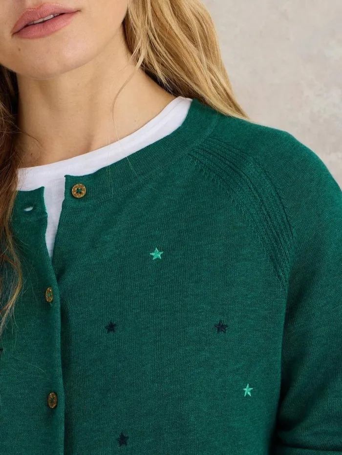Women LULU EMBROIDERED CARDI Teal Multi White Stuff Knitwear Women LULU EMBROIDERED CARDI Teal Multi White Stuff Knitwear