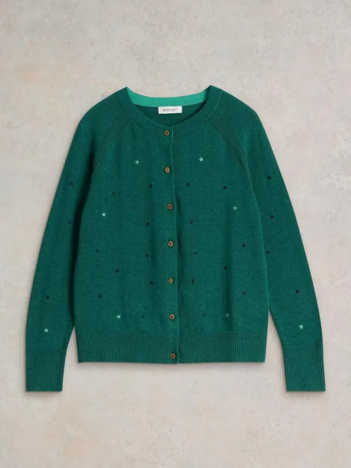 Women LULU EMBROIDERED CARDI Teal Multi White Stuff Knitwear Women LULU EMBROIDERED CARDI Teal Multi White Stuff Knitwear