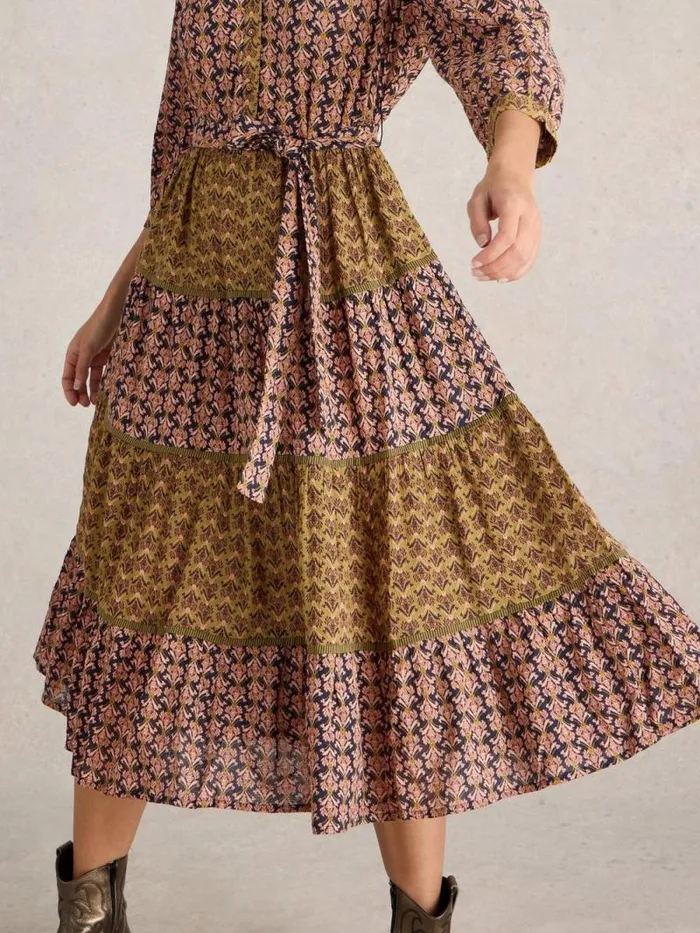 Women Mabel Mixed Print Midi Dress Black Print White Stuff Dresses Women Mabel Mixed Print Midi Dress Black Print White Stuff Dresses