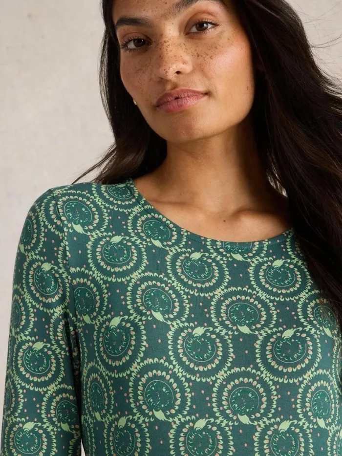 Women Madeline Jersey Midi Dress Teal Print White Stuff Dresses Women Madeline Jersey Midi Dress Teal Print White Stuff Dresses