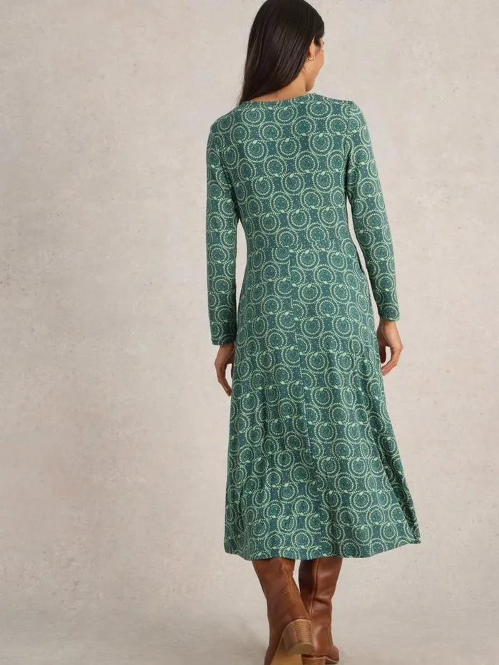 Women Madeline Jersey Midi Dress Teal Print White Stuff Dresses Women Madeline Jersey Midi Dress Teal Print White Stuff Dresses