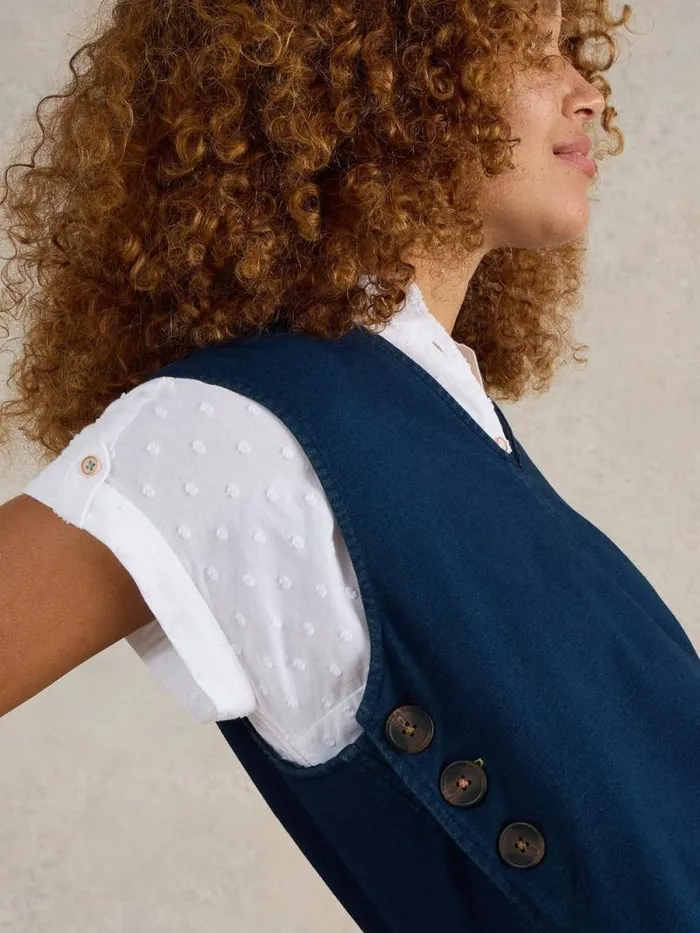 Women Maple Denim Jersey Pinafore Mid Denim White Stuff Dresses