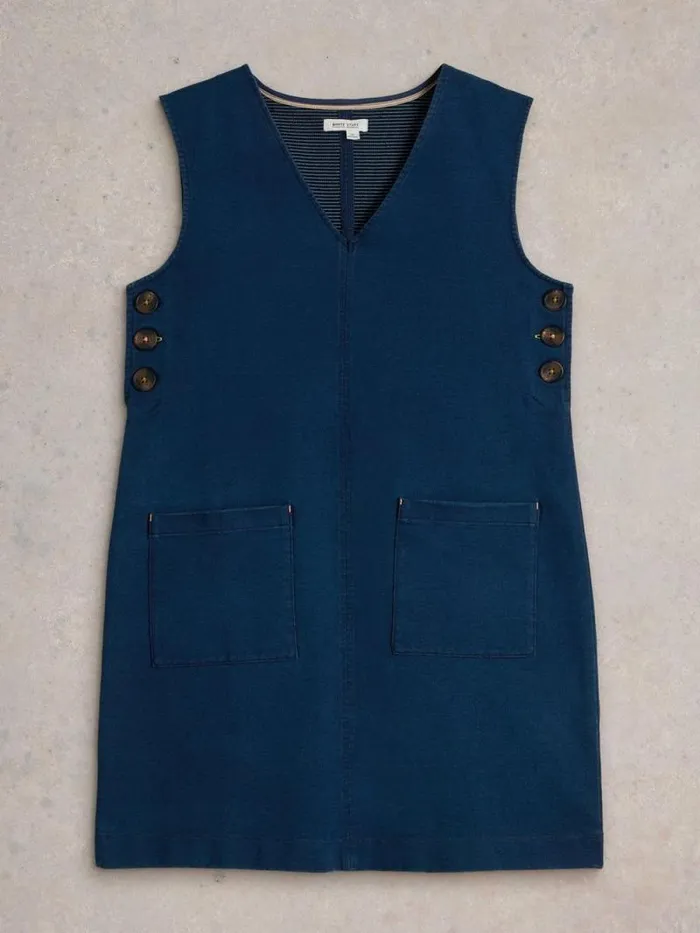 Women Maple Denim Jersey Pinafore Mid Denim White Stuff Dresses