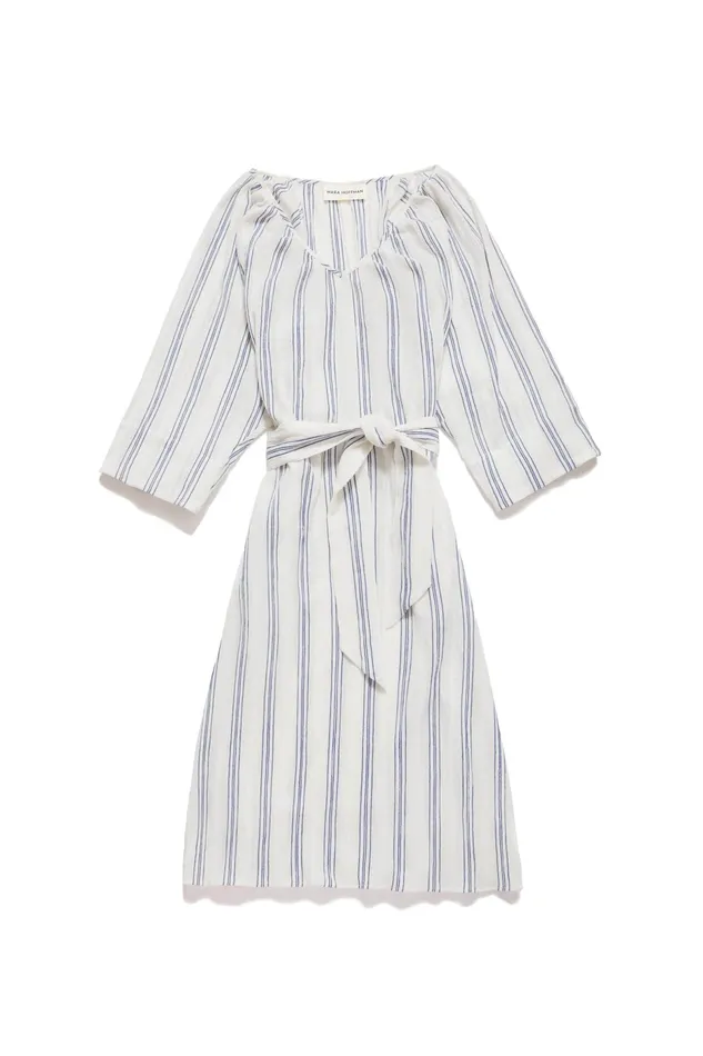 Women Mara Hoffman Dresses Luz Coverup Blue Cream Women Mara Hoffman Dresses Luz Coverup Blue Cream