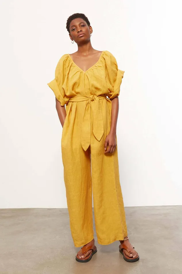 Women Mara Hoffman Jumpsuits and Rompers Sunniva Jumpsuit Turmeric Women Mara Hoffman Jumpsuits and Rompers Sunniva Jumpsuit Turmeric