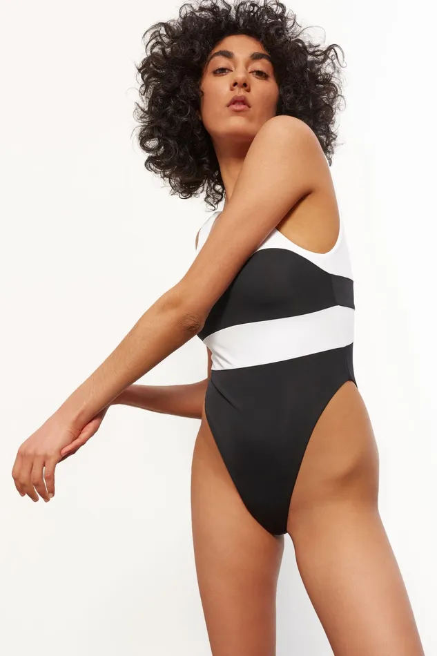 Women Mara Hoffman One Pieces Idalia One Piece Black and White Women Mara Hoffman One Pieces Idalia One Piece Black and White
