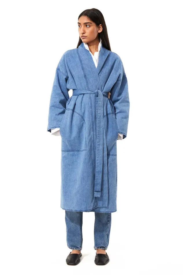 Women Mara Hoffman Outerwear Juhi Coat Denim Blue