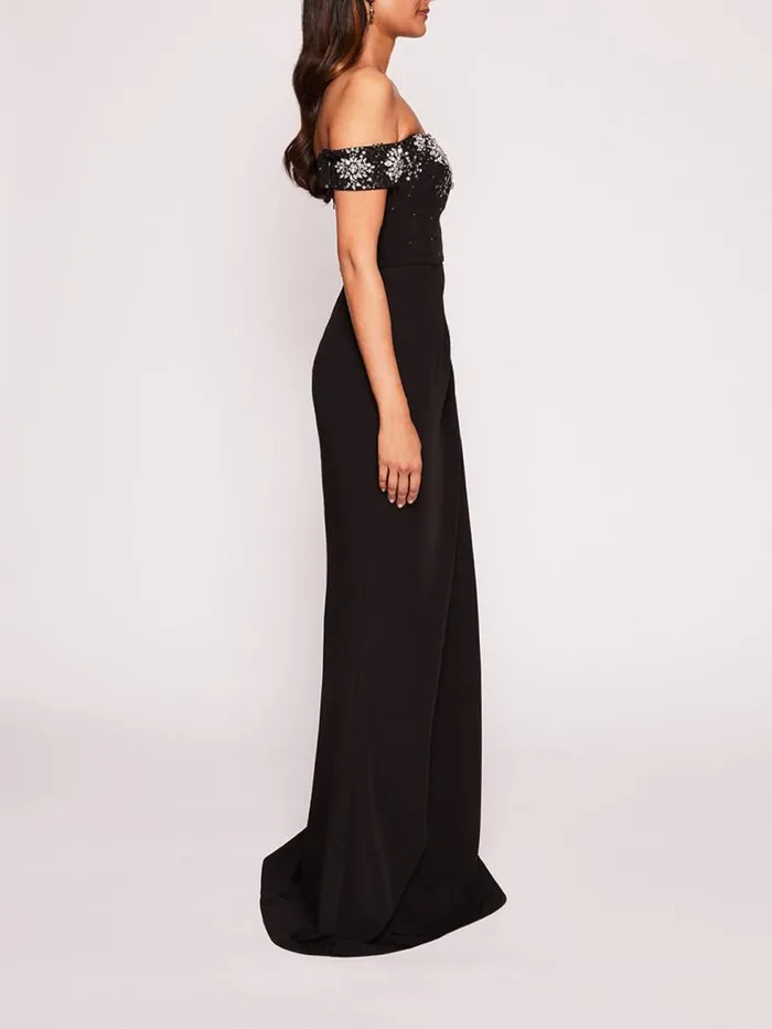 Women Marchesa Marchesa Notte Draped Bodice Gown Black