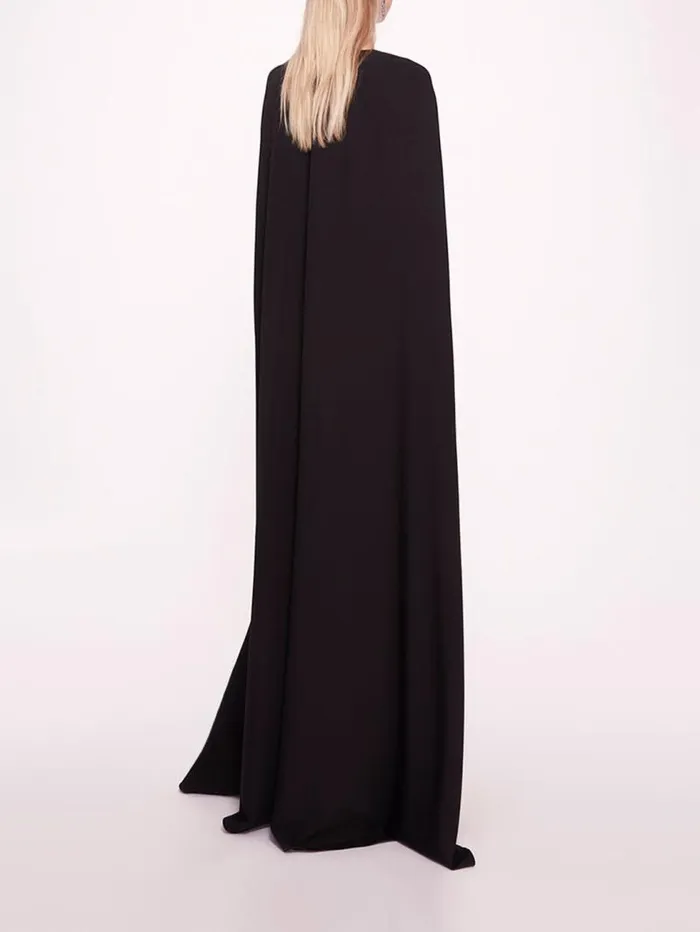 Women Marchesa Marchesa Notte Embroidered Belt Kaftan Black