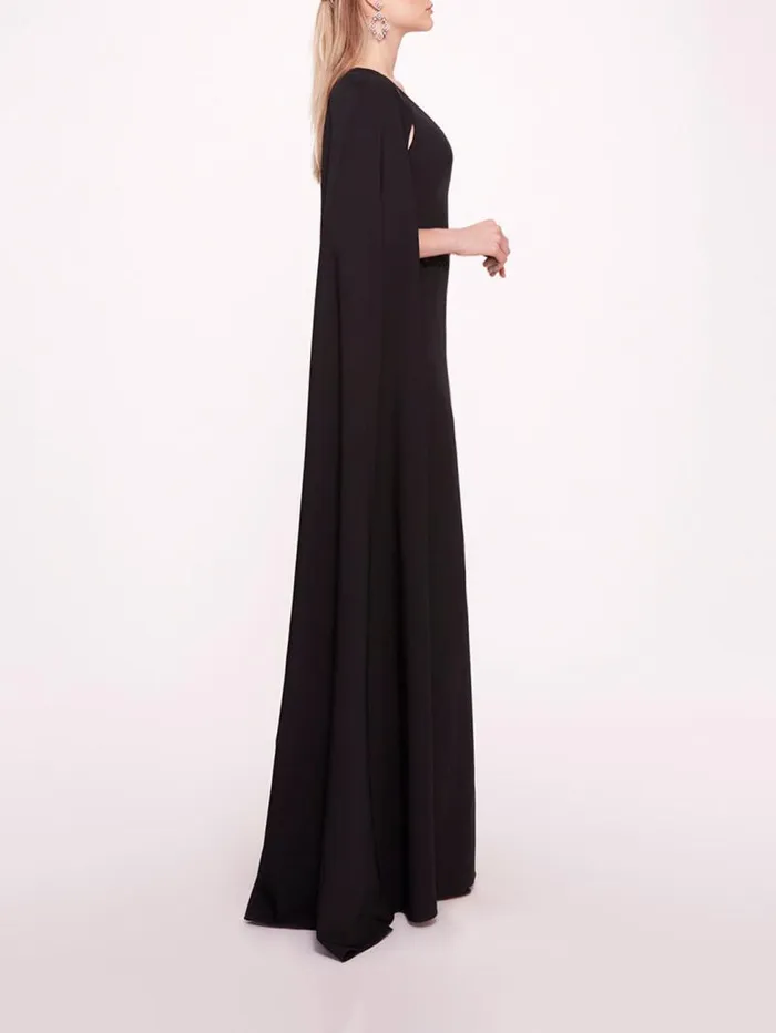 Women Marchesa Marchesa Notte Embroidered Belt Kaftan Black