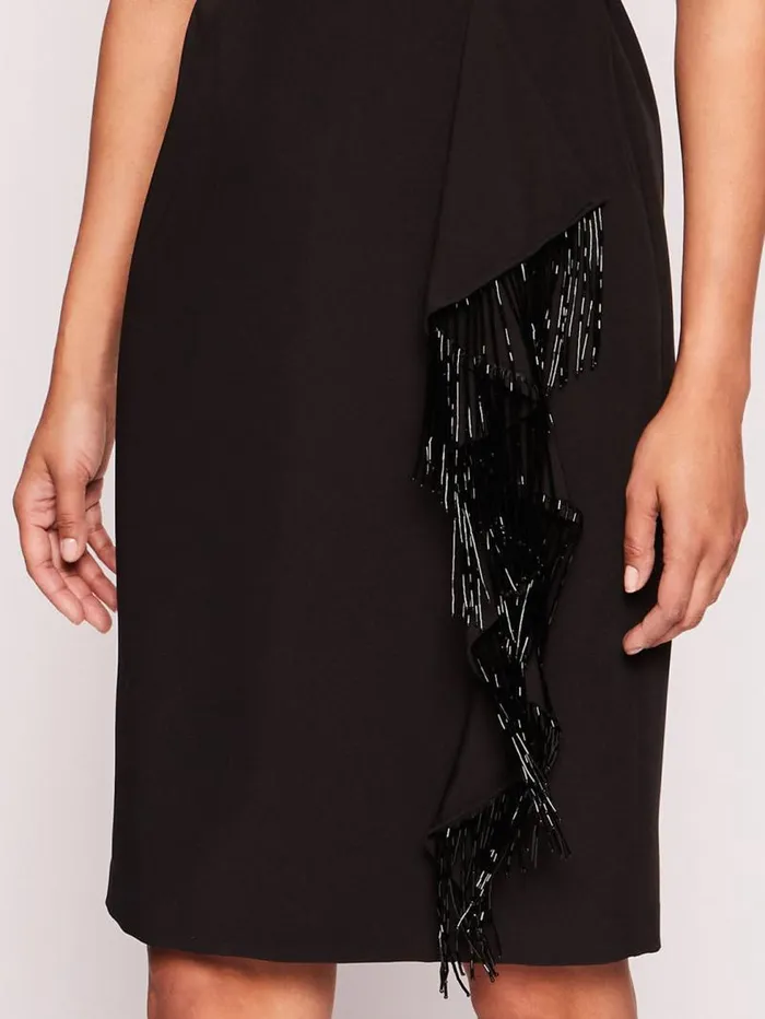 Women Marchesa Marchesa Notte Flutter Mini Dress Black