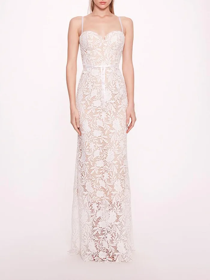 Women Marchesa Marchesa Notte Lace Mermaid Gown Ivory