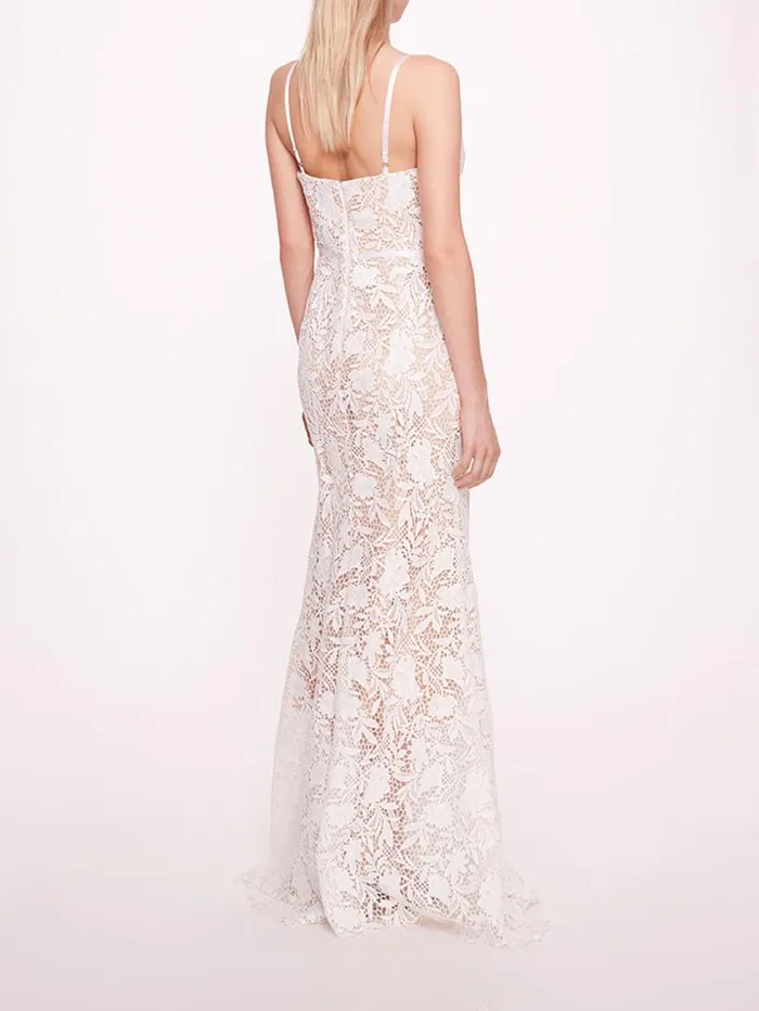 Women Marchesa Marchesa Notte Lace Mermaid Gown Ivory