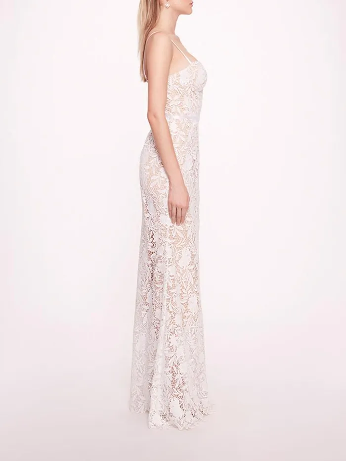 Women Marchesa Marchesa Notte Lace Mermaid Gown Ivory