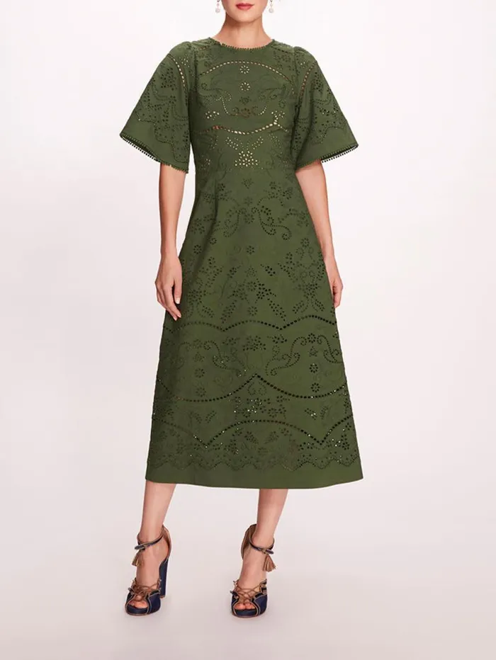 Women Marchesa Marchesa Rosa Dhalia Midi Dress Green