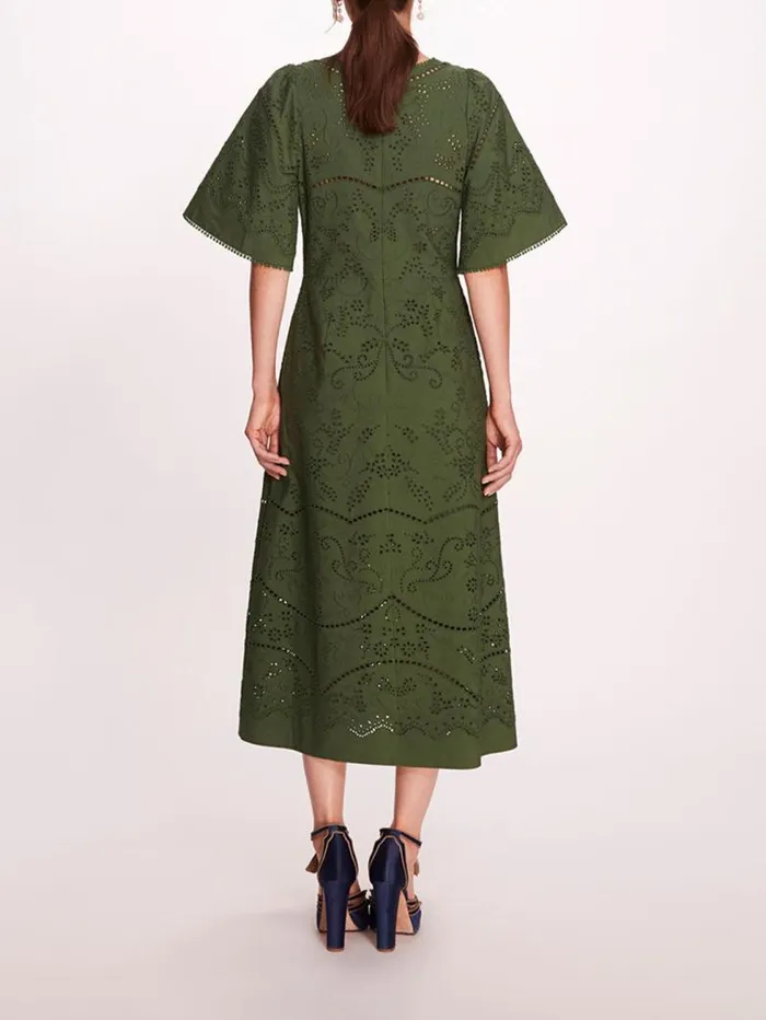 Women Marchesa Marchesa Rosa Dhalia Midi Dress Green