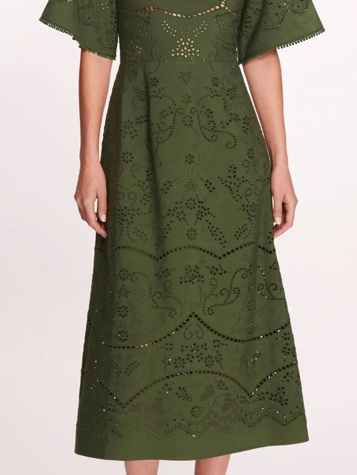 Women Marchesa Marchesa Rosa Dhalia Midi Dress Green