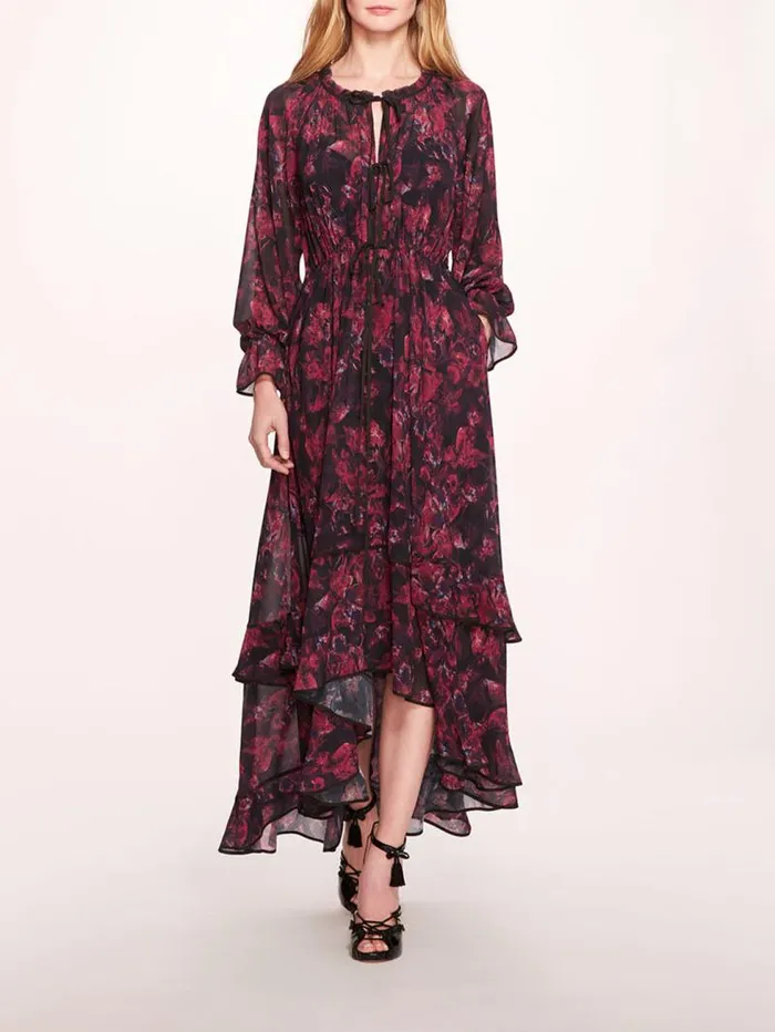 Women Marchesa Marchesa Rosa Pom Maxi Dress Magenta