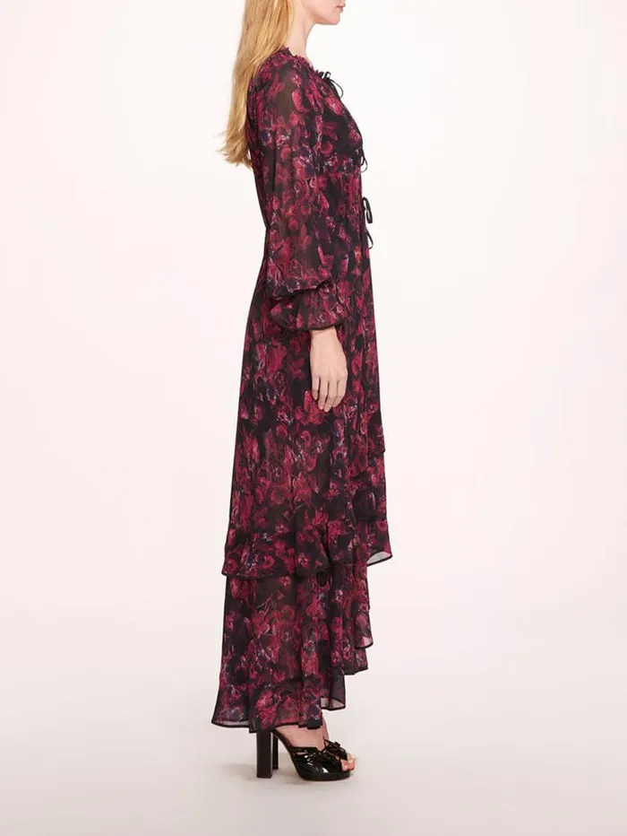 Women Marchesa Marchesa Rosa Pom Maxi Dress Magenta