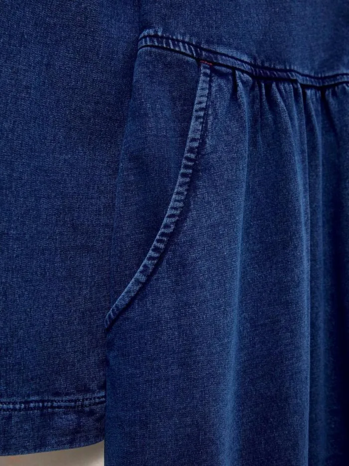 Women Marsia Denim Jersey Dress Mid Denim White Stuff Dresses