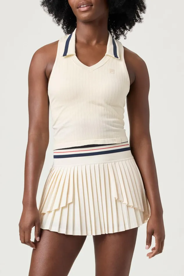 Women Matching Sets Fila Challenger Seamless Polo Tank 922 Gardeniafilanavy