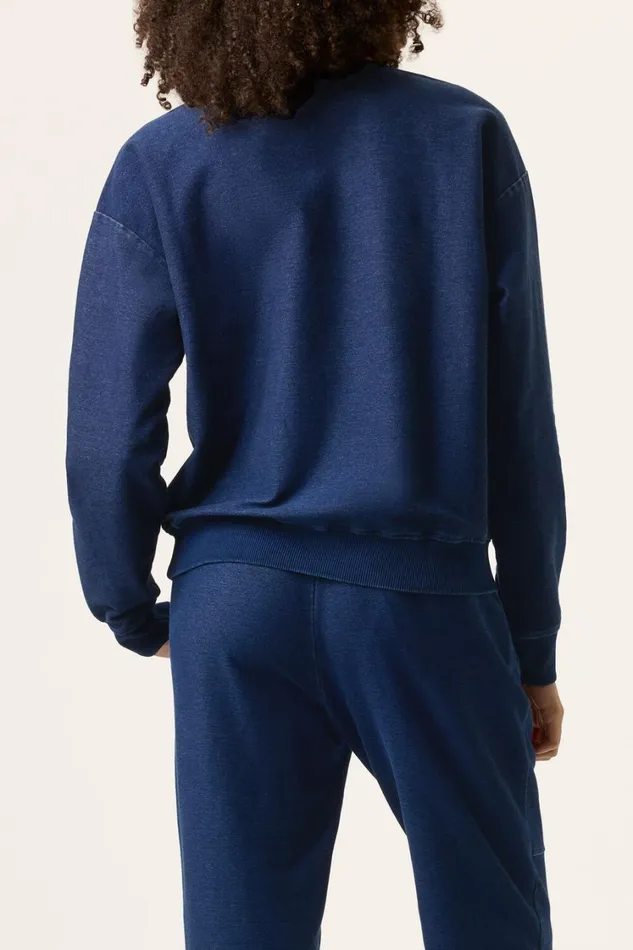 Women Matching Sets Fila Denim Crew Neck Top 401 Indigo Blue